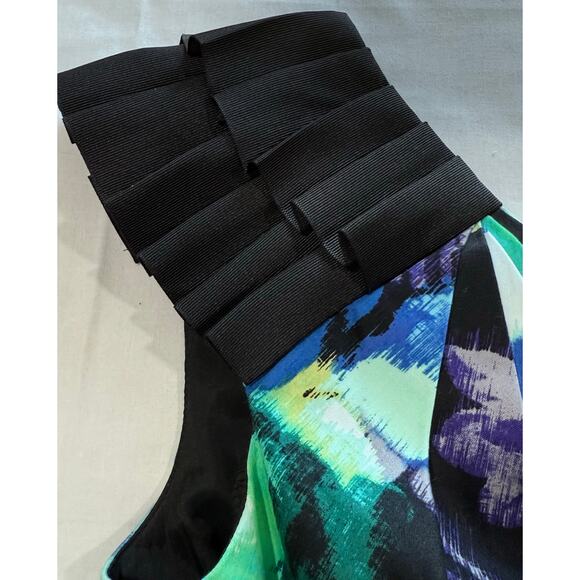 Eliza J Dress Floral Watercolor One Shoulder Size 4 (069) - Picture 5 of 12